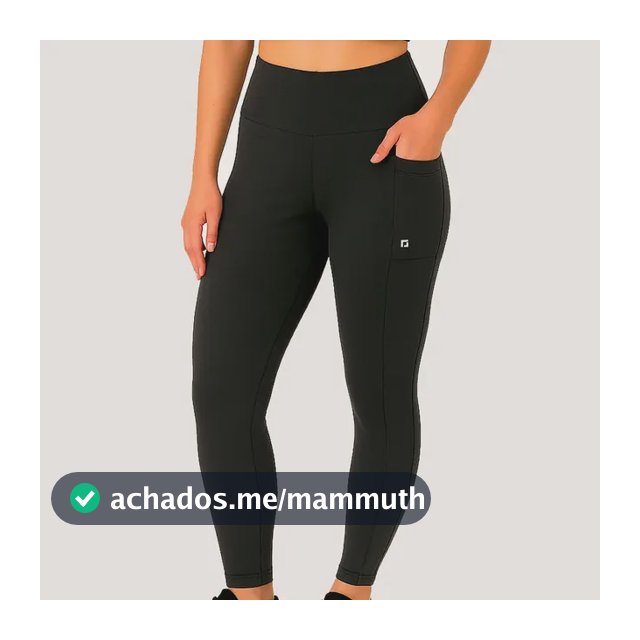 Calça Legging Feminina C Bolsos Zero Transparência Cós Alto