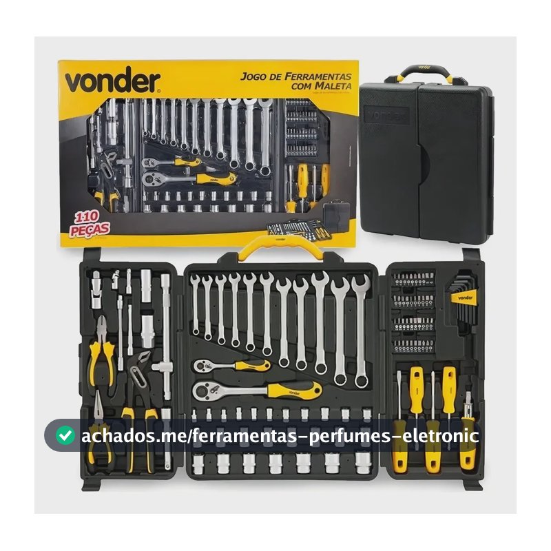 Kit Jogo Ferramentas 110 Peças Vonder Aço Cromo Vanádio