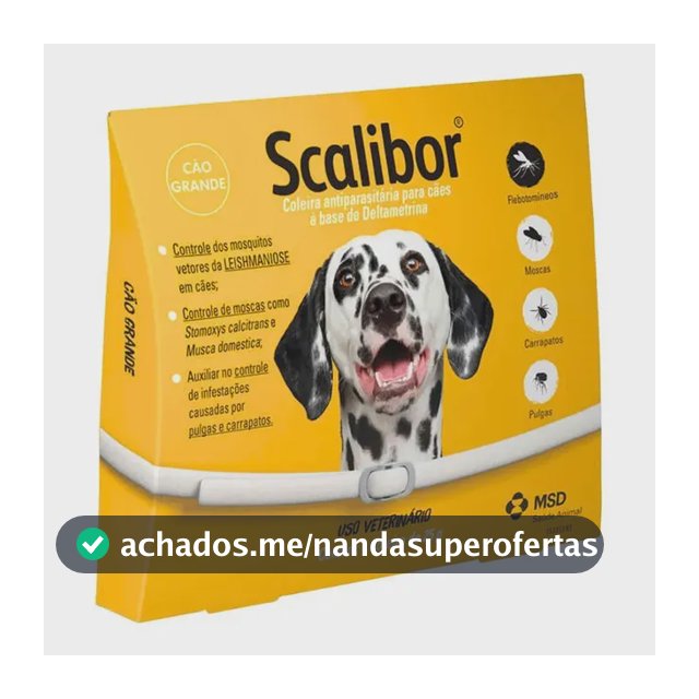 Coleira Antiparasita Scalibor 65 cm Proteção 4 Meses Pulgas e Mosquitos