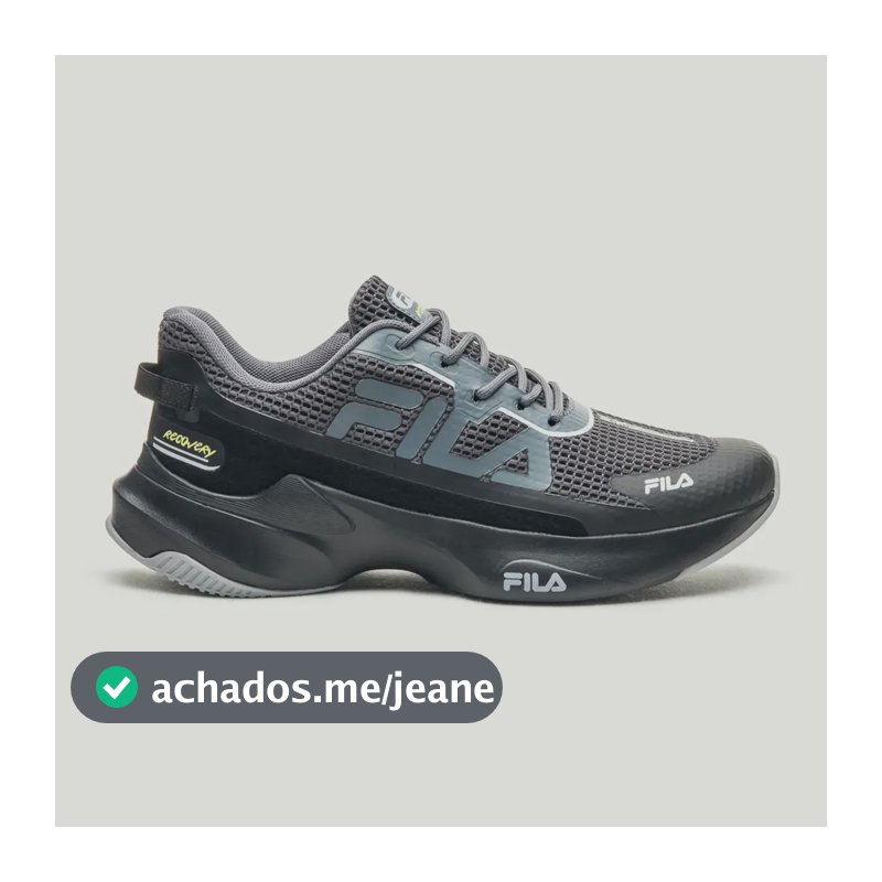 Tênis Masculino Corrida Fila Recovery Academia Esportivo Grafite/preto 42
