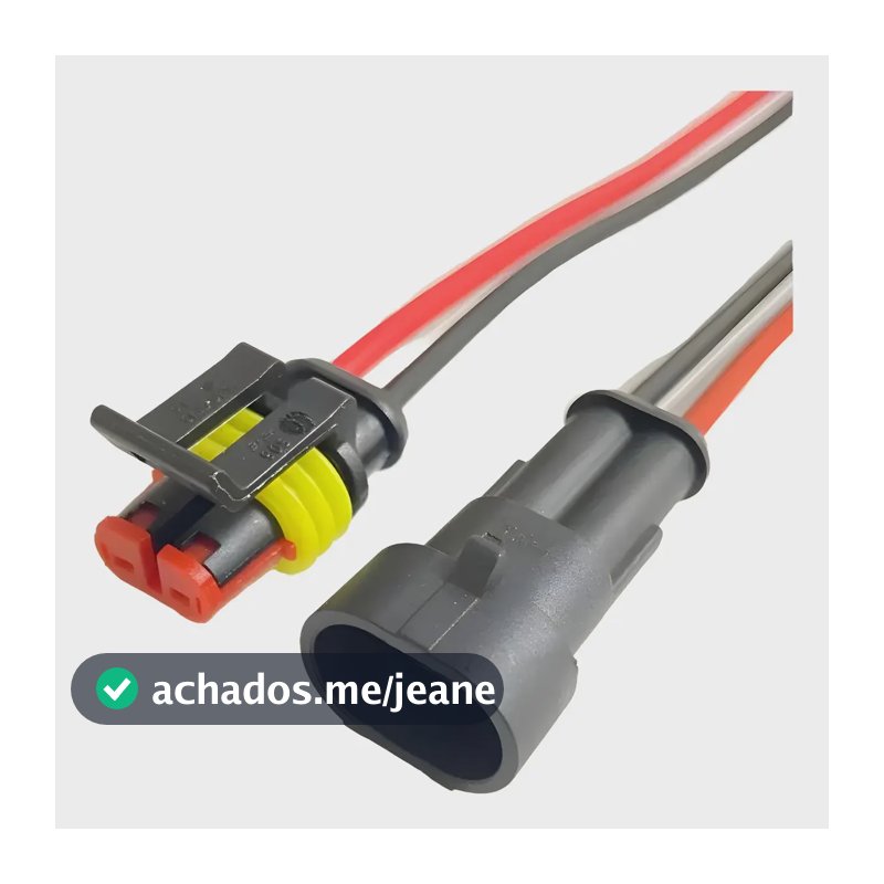 Par Conector Duas Vias Automotivo 2 Pinos Selado Superseal