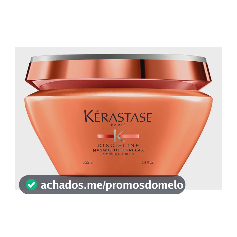 Máscara Capilar de Hidratação Intensa Anti-Frizz com Proteção Térmica até 230ºC para Cabelos Secos e Indisciplinados, Discipline Oléo-Relax, Kérastase 200ml