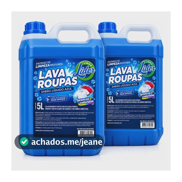 Kit C/ 2un - Lava Roupas Azul 5l - Roupas Limpas E Cheirosas