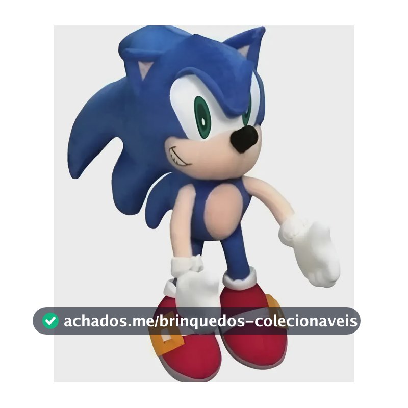 Boneco Pelúcia Sonic 50cm Grande Envio Imediato Infantil Top Azul