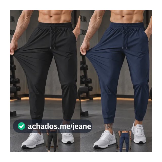 Kit 2 Calça Treino Masculina Tactel Academia Elastano Jogger Kit-a Gg