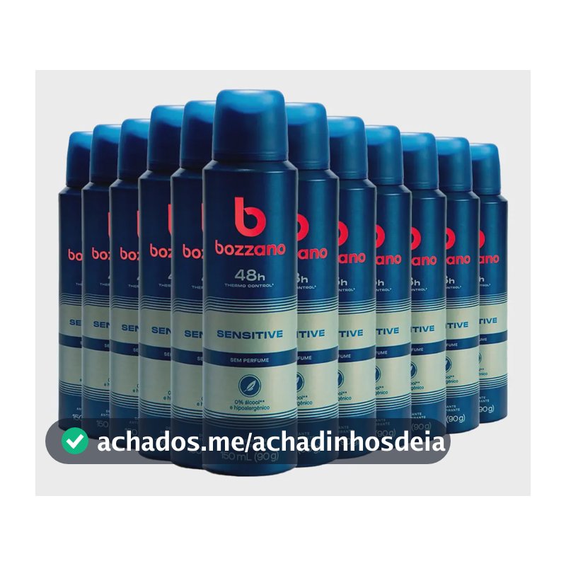 Kit Desodorante Aerosol Bozzano Sem Perfume 90g - 12 Unidade