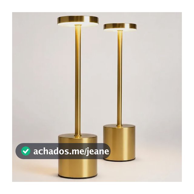 Kit 2 Luminária Mesa Abajur Led Sem Fio 3 Modos De Luz Dourado-escuro 127/220v