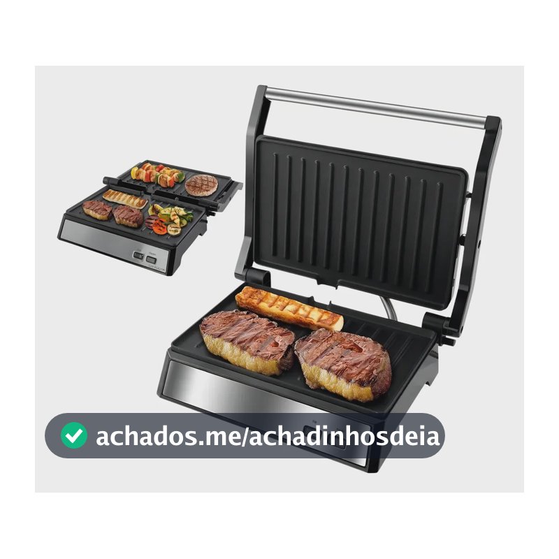 Sanduicheira Grill Elétrica Press Misteira Abertura 180 Inox Cor Preto
