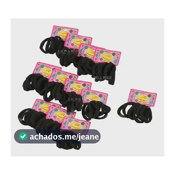 Kit 144 Elasticos Xuxinha Lacinho Preto Tipo Meia Atacado