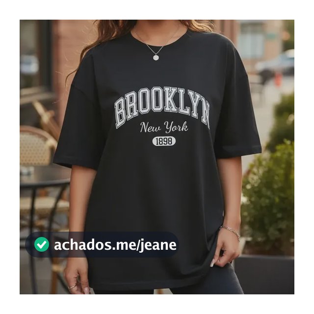 Camiseta Oversized Feminina Brooklyn 100% Algodão Streetwear