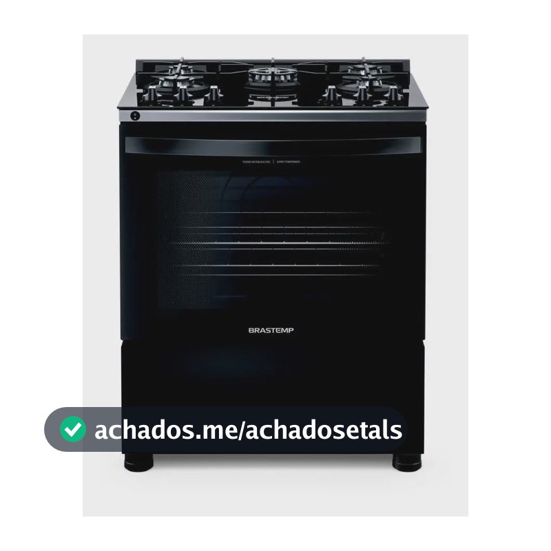 Fogão Brastemp Bfs5vce 5 Bocas Preto Com Mesa De Vidro E Turbo Chama 127/220v