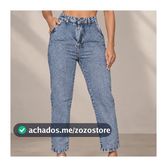 Calça Jeans Mom Feminina Cintura Alta Reta Barra Soltinha