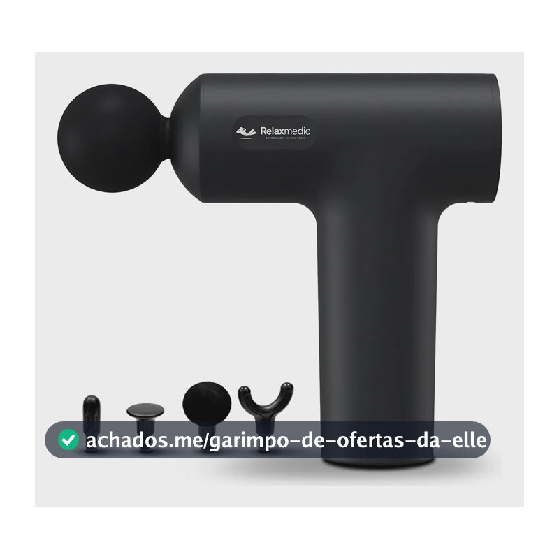 Pistola Massageadora Portátil 5 Velocidades Relaxmedic Preto