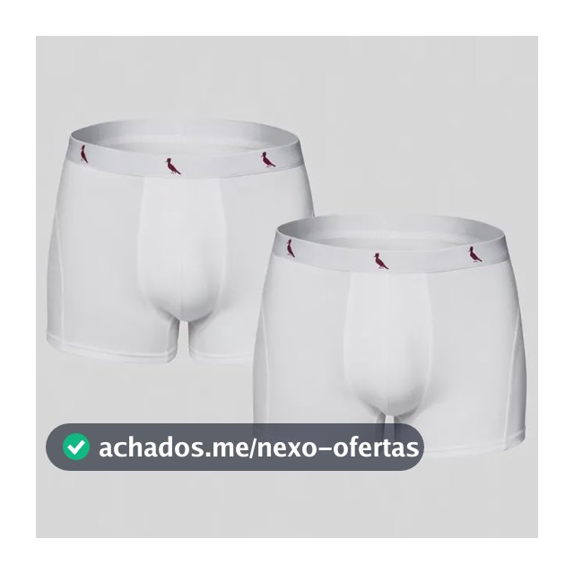 Kit Cuecas Boxer Reserva Masculino Red Bird Branco Liso G