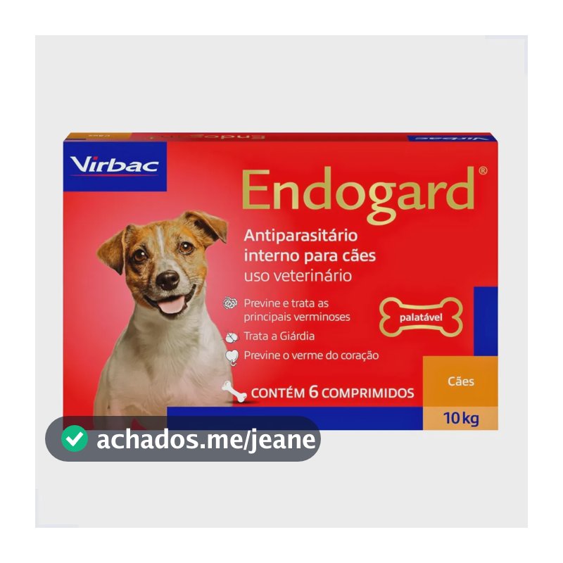 Endogard Vermífugo Cães 10 kg 6 Comprimidos Virbac