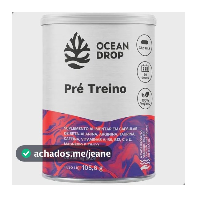 Pré Treino 120 Caps - Ocean Drop Sabor Neutro