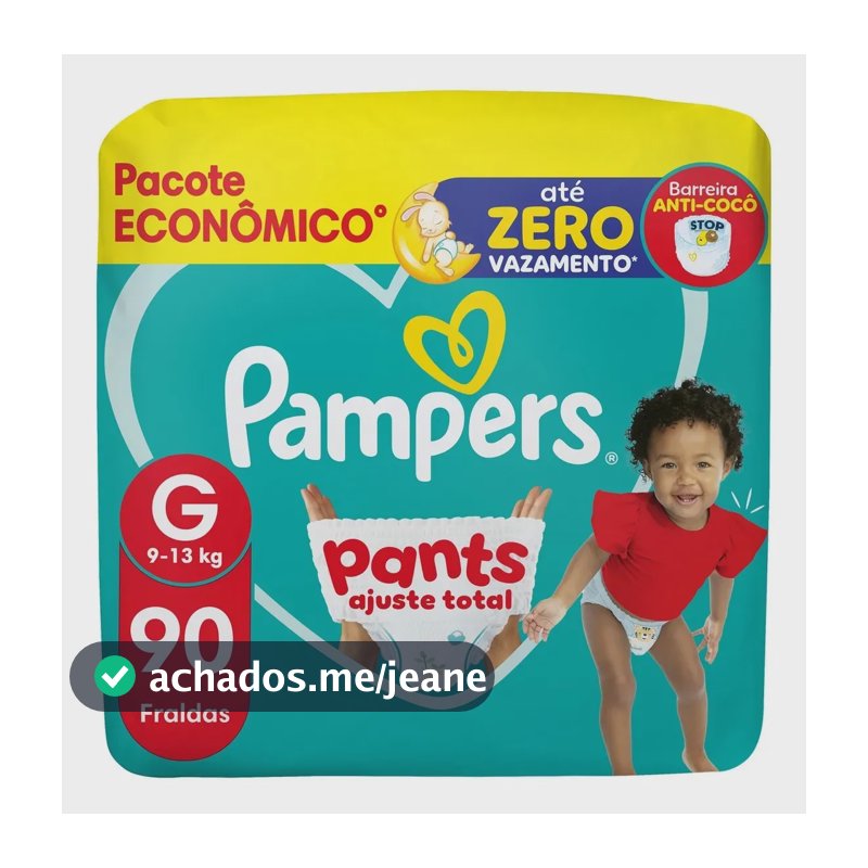Fralda Pants Ajuste Total Tamanho G 90 Unidades Pampers