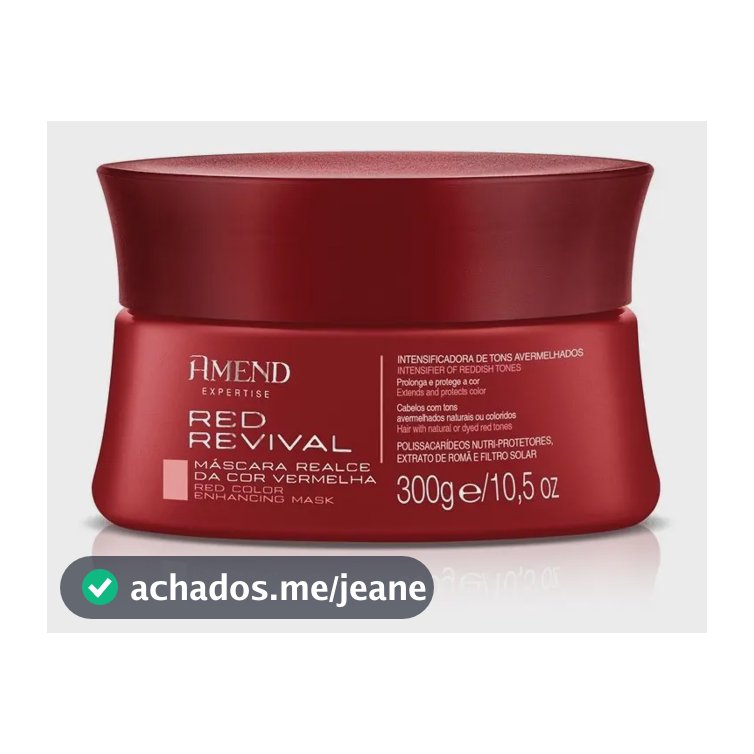 Máscara Amend Red Revival Realce Da Cor Vermelha 300g