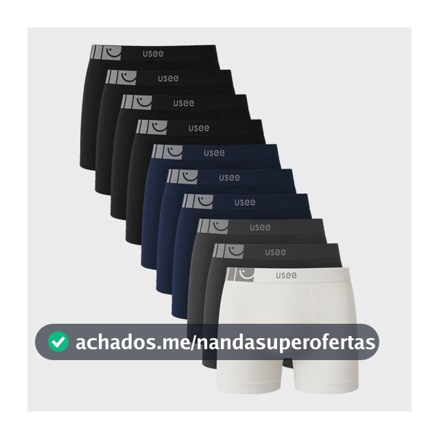 Kit Com 10 Cuecas Boxer Microfibra Adulto Usee Brasil