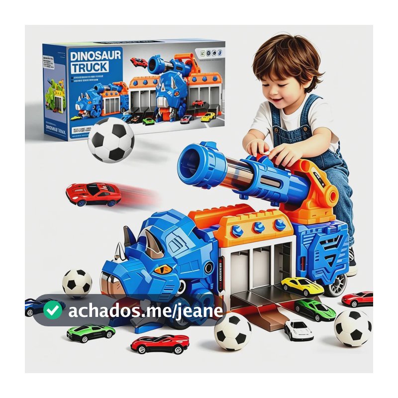 Brinquedo Caminhão Dinossauro Que Engole Carros Con Lançado,Azul