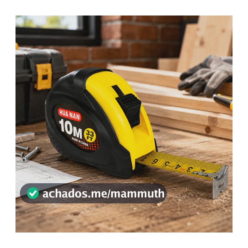 Trena Métrica Profissional 10m Manual Com Trava Emborrachada