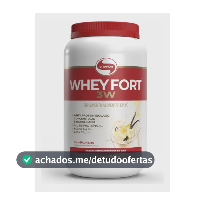 Suplemento Alimentar Whey Fort 3w 900g Vitafor Baunilha