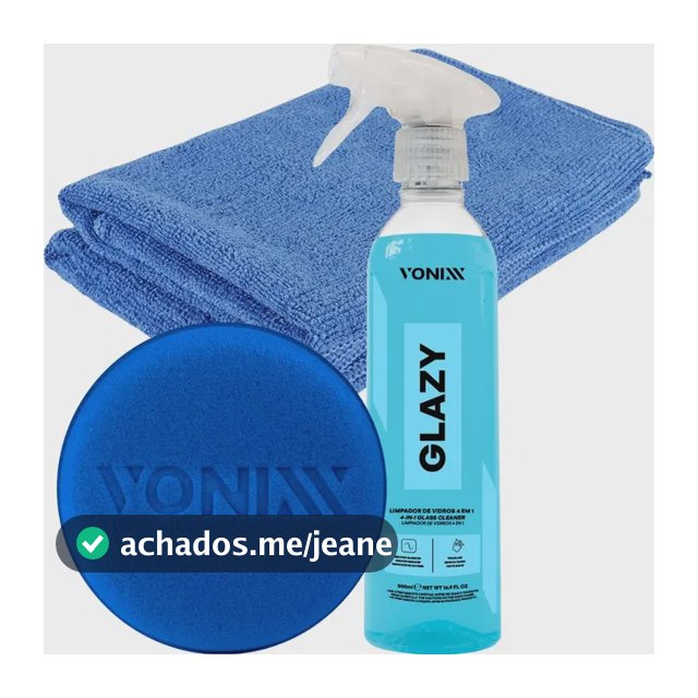 Vonixx Glazy Limpa Vidros 4 em 1 500ml Reduz Atrito com Pano Aplicador