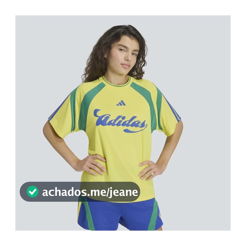Camisa Feminina House Of Tiro adidas Amarelo Estampa Localizada M Liso