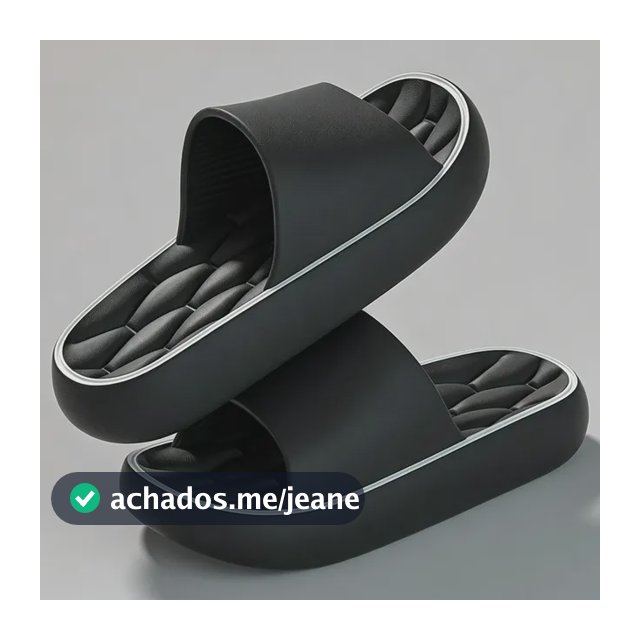 Chinelo Slide Unissex Sola Grossa Confortável Preto 42/43