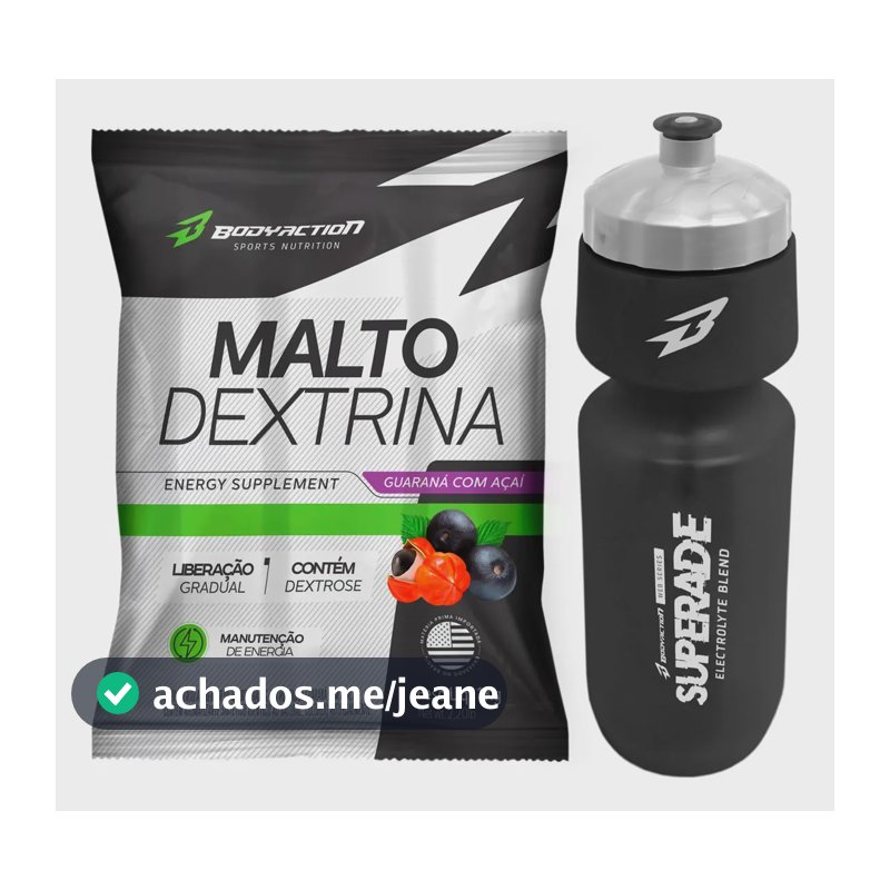 Maltodextrina 1kg + Squeeze Endurance Bodyaction Sabor Guaraná com Açaí
