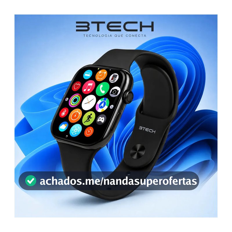Smartwatch S10 Série 10 Relógio Digital Masculino Feminino Resistente A Agua Caixa Preta Com 2 Pulseiras Smartwatch Completo Compatível Android E Ios Monitor Atividades 3 Tech Preto Liso