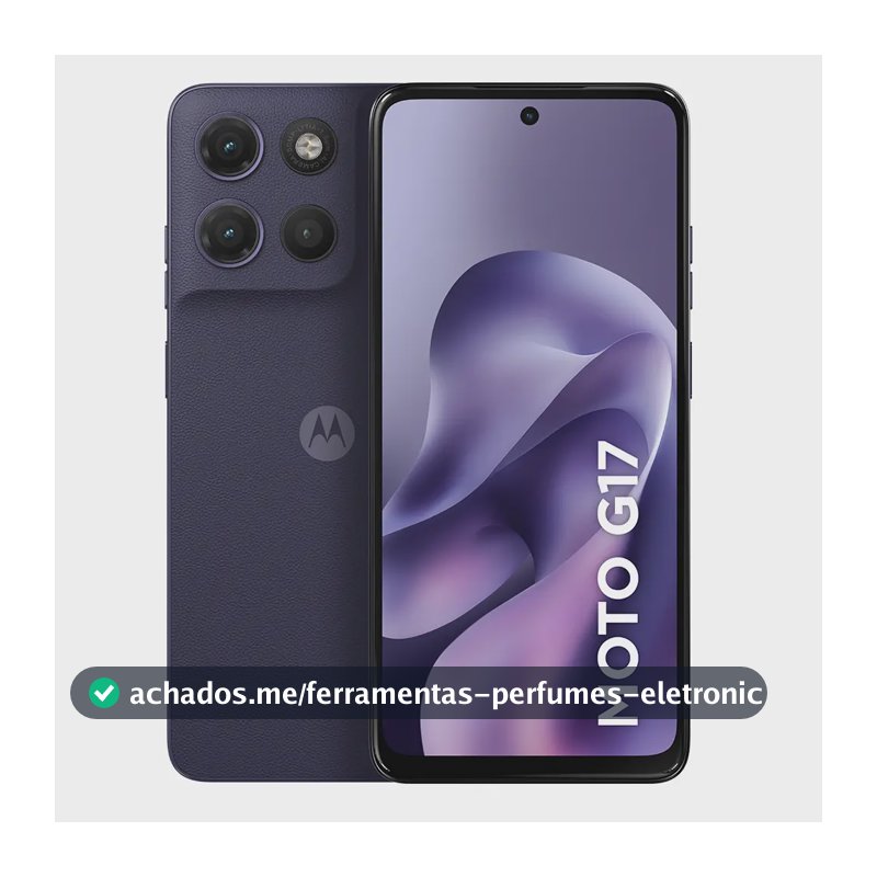 Smartphone Motorola Moto G17 4g - 256gb 4gb Ram + 8gb Ram Boost, Camera 50mp Sony Lytia 600, Tela Fhd+ 60hz, Bateria 5200 Mah - Roxo