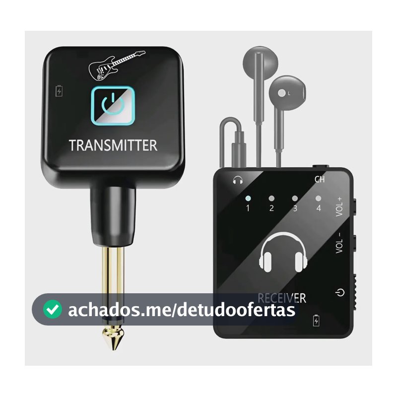 Receptor Transmissor De Retorno Com Monitor De Palco Sem Fio Preto