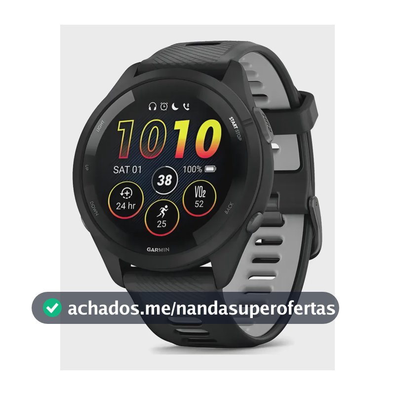Smartwatch Garmin Forerunner 265 Tela De 1.28 Cinza Preto-cinza Preto