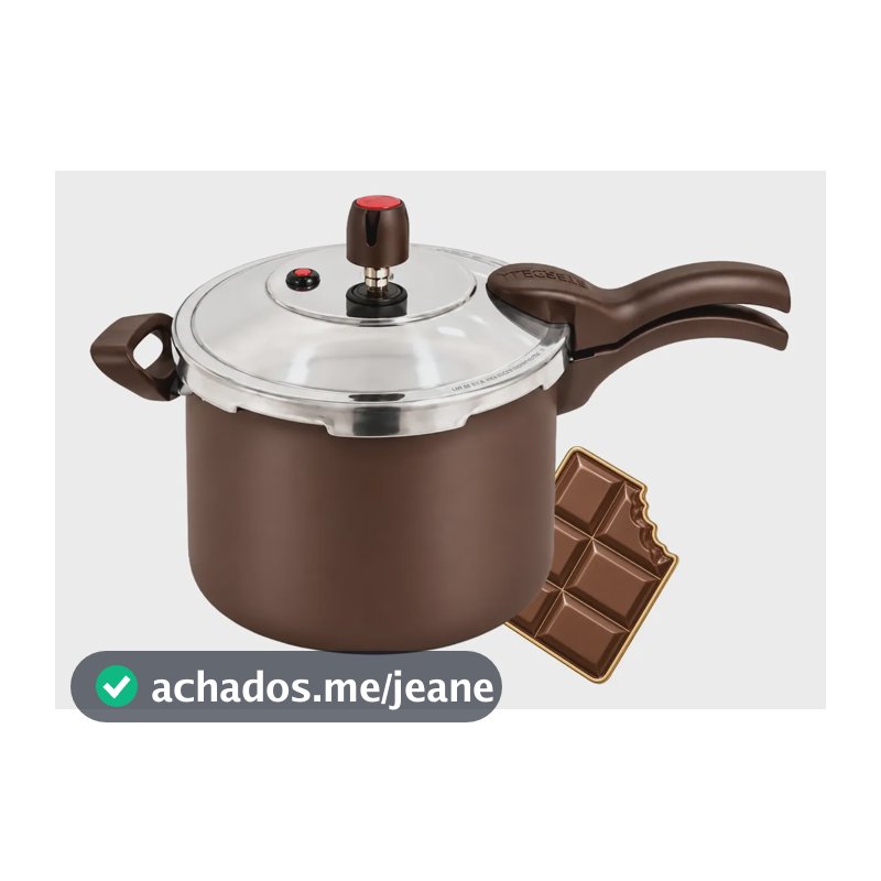 Panela De Pressão Teflon Fechamento Externo 4,5l Marrom Luxo Marrom