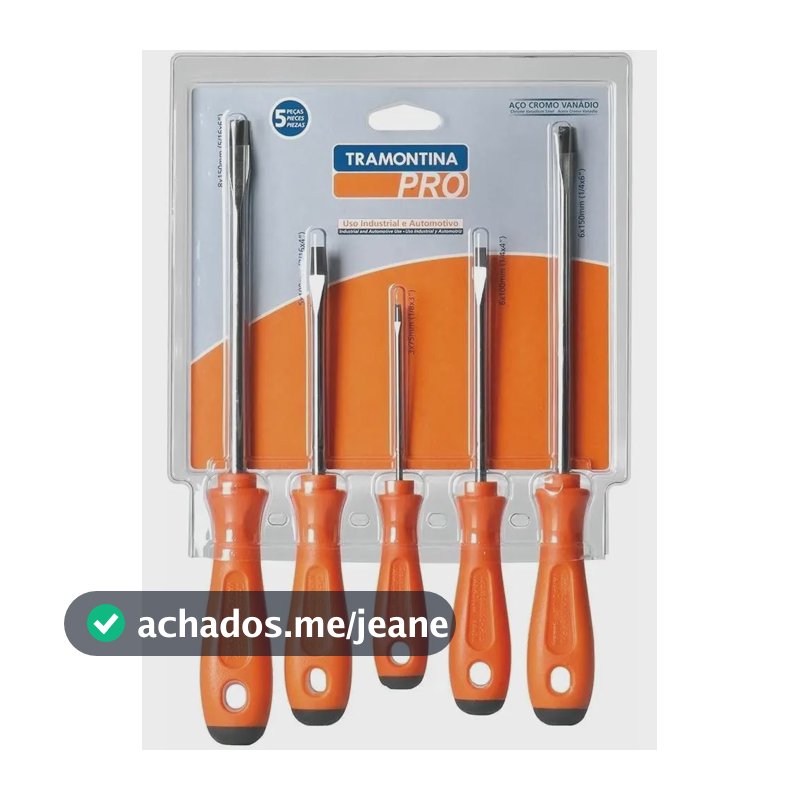 Jogo Chave De Fenda Simples C/5pçs Tramontina Pro 44130/515