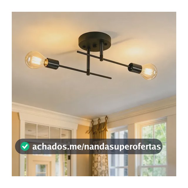 Luminária Lustre Teto Para Sala Jantar Moderno Quarto 2luzes