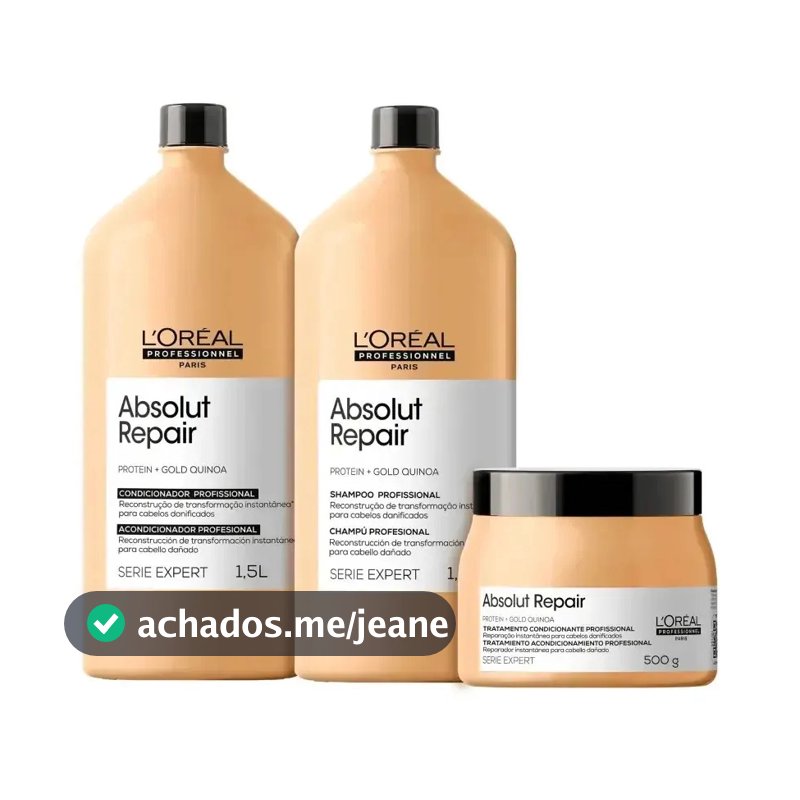 Kit Profissional L´Oréal Absolut Repair - Shampoo 1.5 L Cond 1.5 L e Másc 500 g