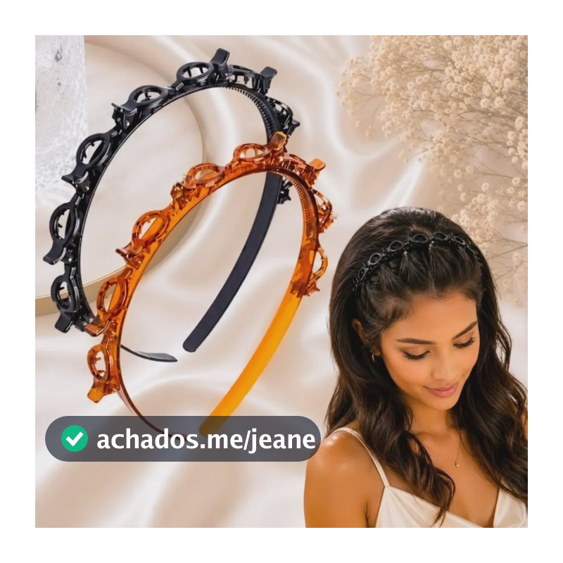 Kit 2 Arquinho Tiara Presilha Prender Franja Cabelo Feminino 1 Preto 1 Marrom