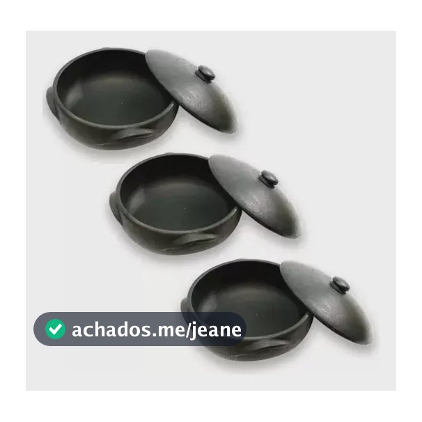 Kit De 3 Panelas De Barro Capixaba Moqueca Arroz Pirão 1,2,3 Preto