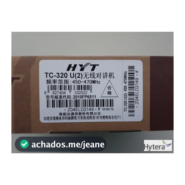 Rádio Comunicador Hytera TC320 UHF 16 Canais Cinza 2km