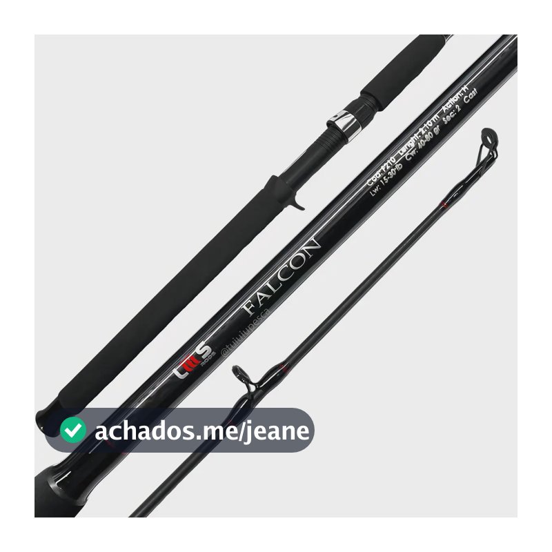 Vara Para Carretilha Falcon Cast (2,40m) 20-50lbs 2p Lumis Cor Preto