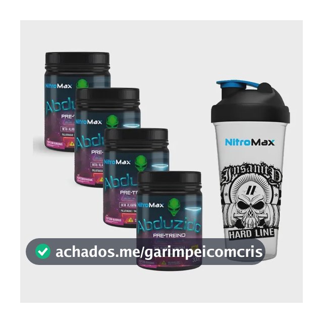 Kit 4x Pre Treino Abduzido 300g + Brinde - Nitromax