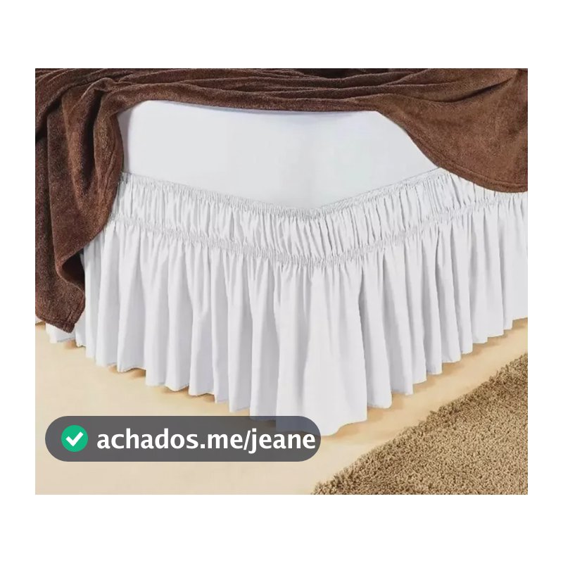 Saia Box Para Cama Casal Padrão Branco 2 Elasticos Branco