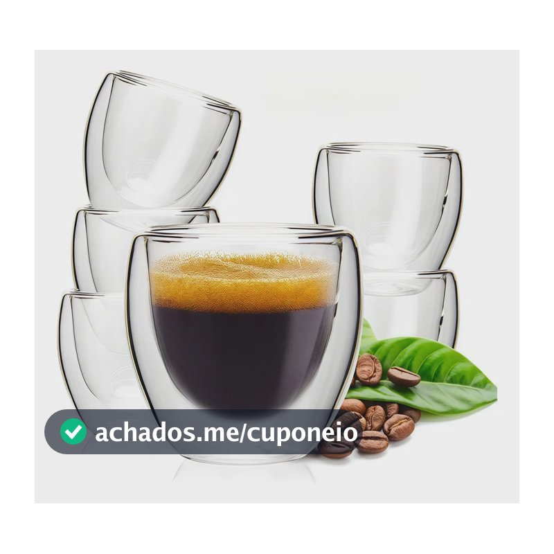 Conjunto De 6 Peças De Xícara De Café De Camada Dupla 80ml