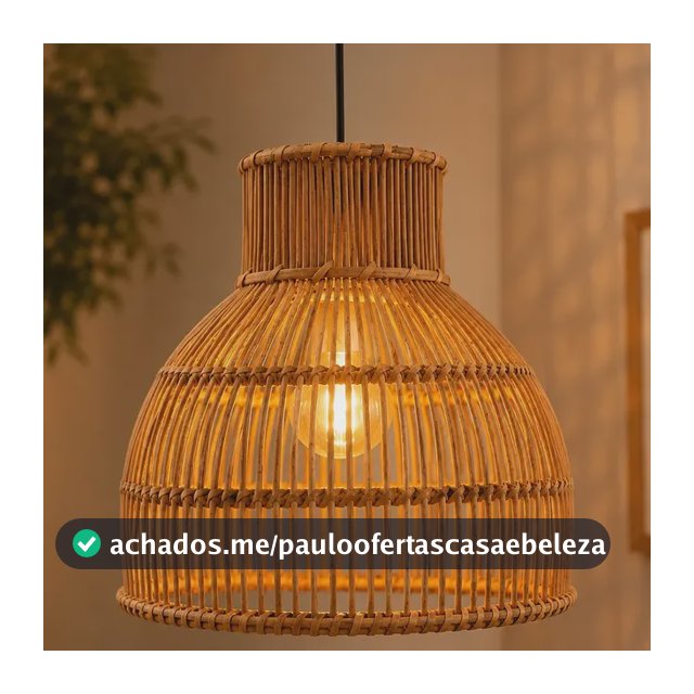Luminaria De Vime Cúpula Reto Pendente Decorar Ambientes