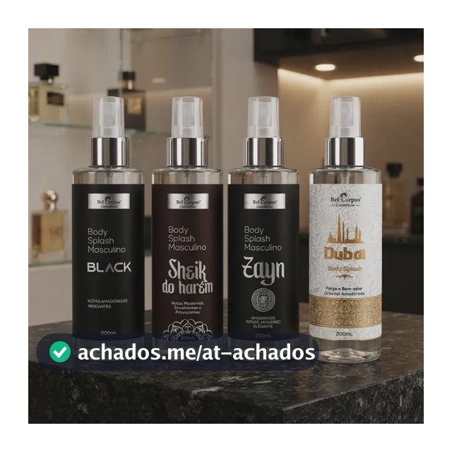 Kit C/4 Body Splash Árabe Masculino Linha Exclusiva Body Man