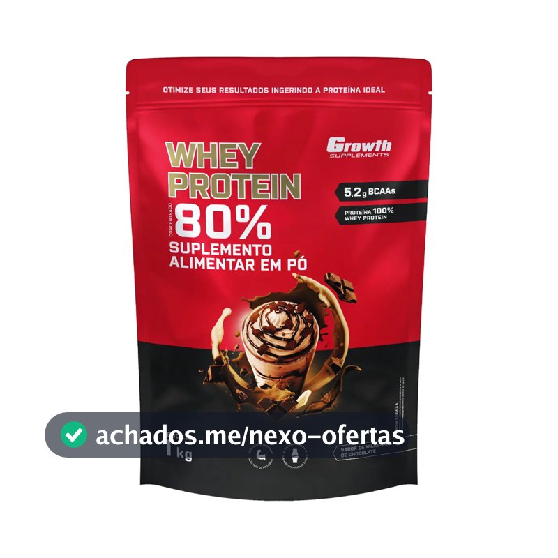 Proteína Growth Supplements Whey concentrado em pó sabor Milkshake de chocolate x 1kg