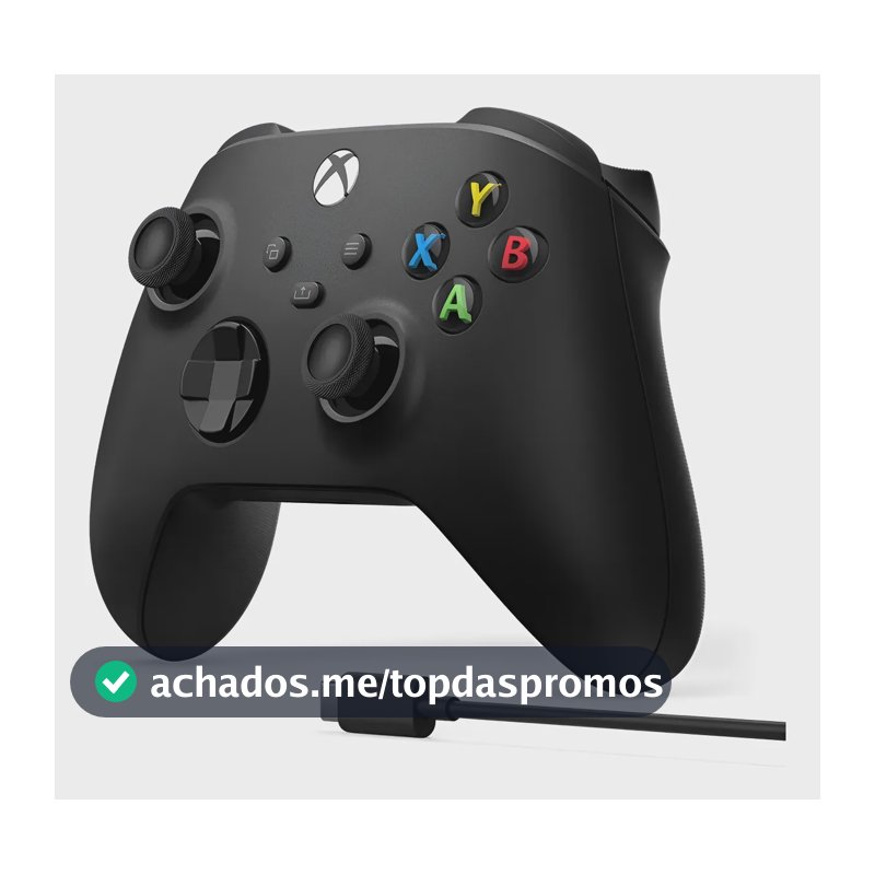 Controle Microsoft Xbox Sem Fio Carbon Black Preto