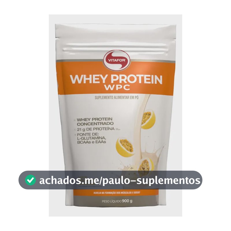 Whey Protein Wpc Pouch Mousse De Maracujá 900g Vitafor Mousse De Maracujá